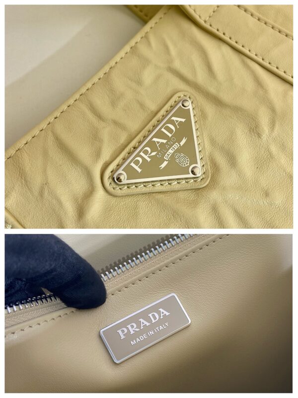 Prada Small antique nappa leather tote