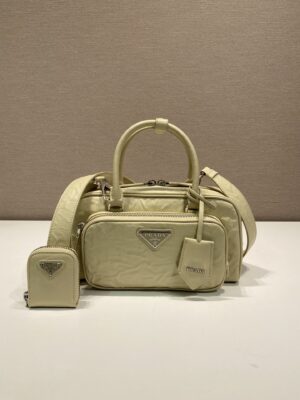 Prada Antique nappa leather multi-pocket top-handle bag