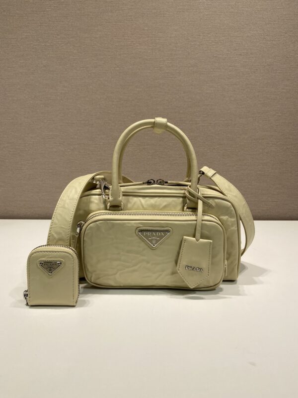 Prada Antique nappa leather multi-pocket top-handle bag