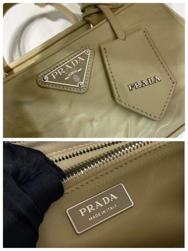 Prada Antique nappa leather multi-pocket top-handle bag