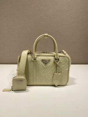 Prada antique nappa leather top handle bag