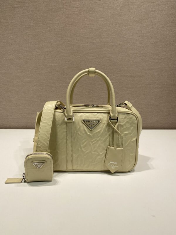 Prada antique nappa leather top handle bag