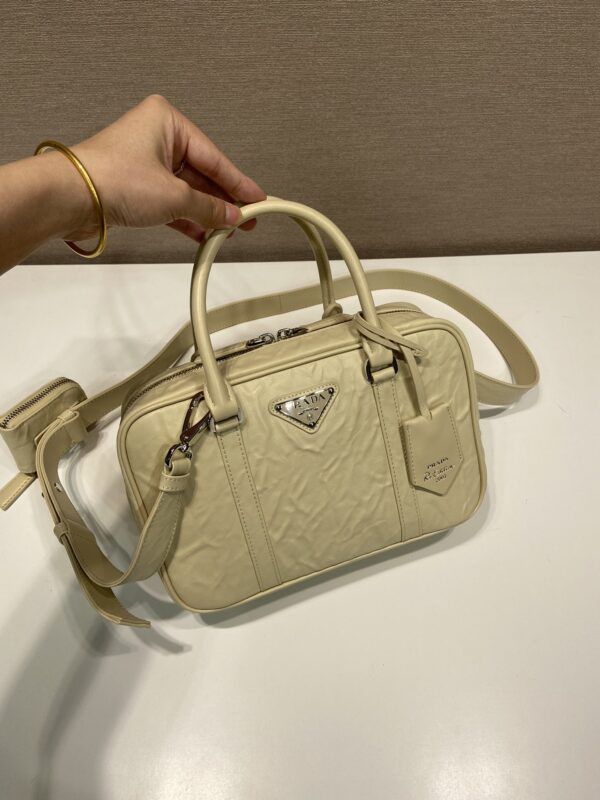 Prada antique nappa leather top handle bag