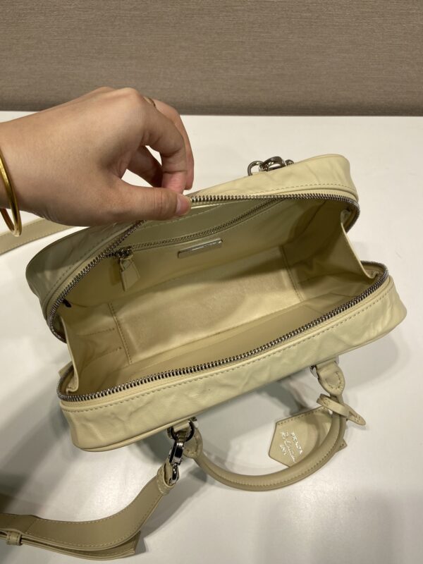 Prada antique nappa leather top handle bag