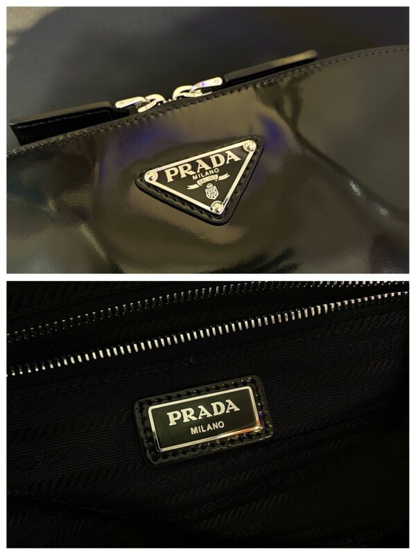 Prada Black Re-nylon And Leather Backpack