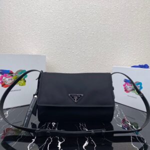 Prada  Black Medium Padded Re-nylon Shoulder Bag