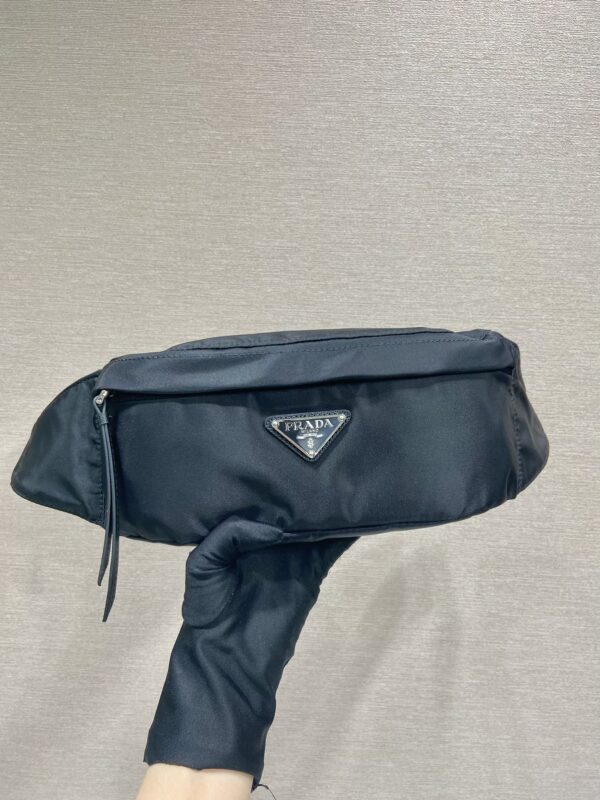 Prada Black Re-nylon And Saffiano Leather Belt Bag