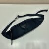 Prada Black Re-nylon And Saffiano Leather Belt Bag