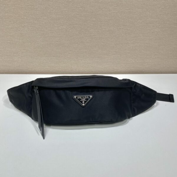 Prada Black Re-nylon And Saffiano Leather Belt Bag