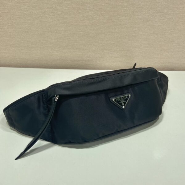 Prada Black Re-nylon And Saffiano Leather Belt Bag