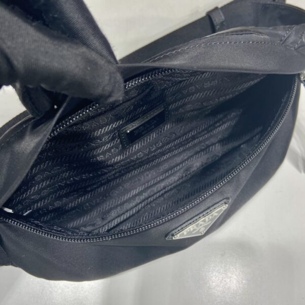 Prada Black Re-nylon And Saffiano Leather Belt Bag
