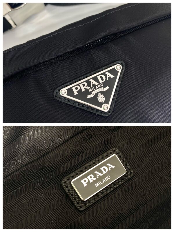 Prada Black Re-nylon And Saffiano Leather Belt Bag