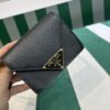 Prada Saffiano leather card holder with shoulder strap