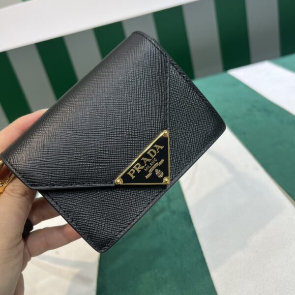 Prada Saffiano leather card holder with shoulder strap