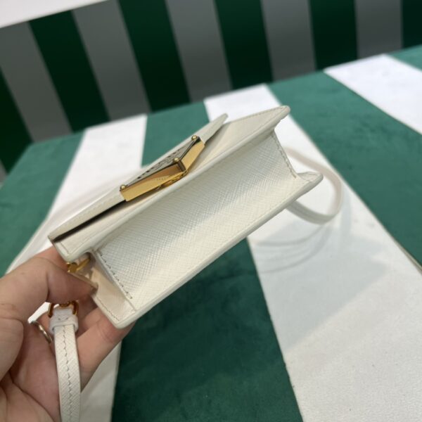 Prada Saffiano leather card holder with shoulder strap