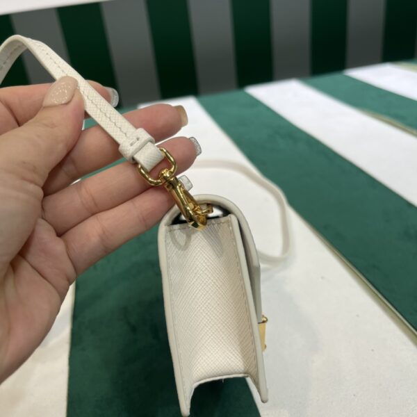 Prada Saffiano leather card holder with shoulder strap