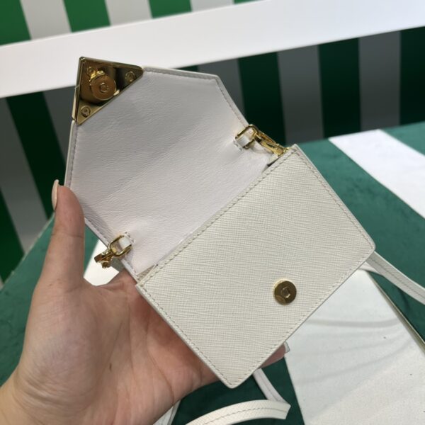 Prada Saffiano leather card holder with shoulder strap