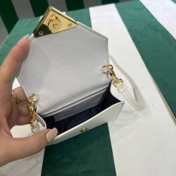 Prada Saffiano leather card holder with shoulder strap