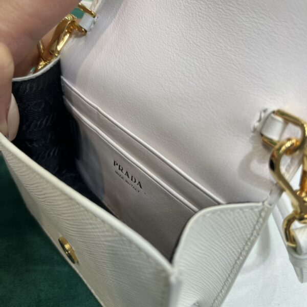 Prada Saffiano leather card holder with shoulder strap