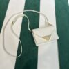 Prada Saffiano leather card holder with shoulder strap