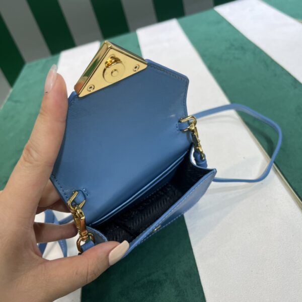 Prada Saffiano leather card holder with shoulder strap