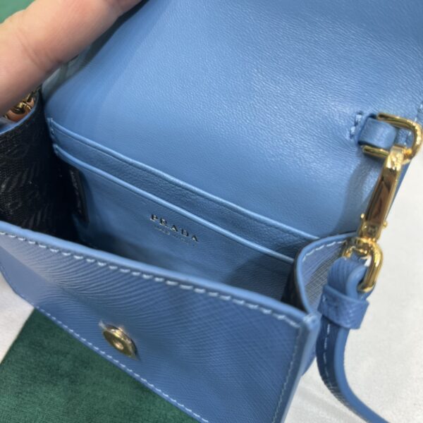 Prada Saffiano leather card holder with shoulder strap