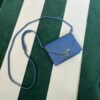 Prada Saffiano leather card holder with shoulder strap