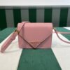 Prada Saffiano leather card holder with shoulder strap