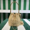 Prada Crochet and leather mini-bucket bag