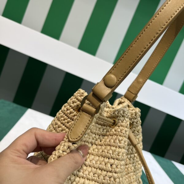 Prada Crochet and leather mini-bucket bag