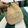 Prada Crochet and leather mini-bucket bag
