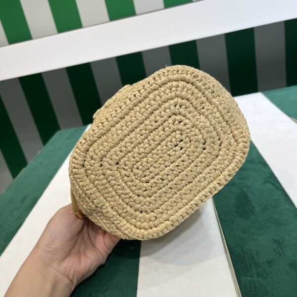 Prada Crochet and leather mini-bucket bag