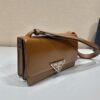 Prada Embl??me brushed-leather bag