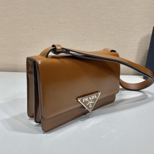 Prada Embl??me brushed-leather bag