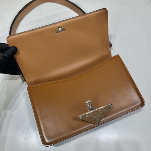 Prada Embl??me brushed-leather bag