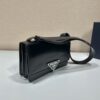 Prada Embl??me brushed-leather bag