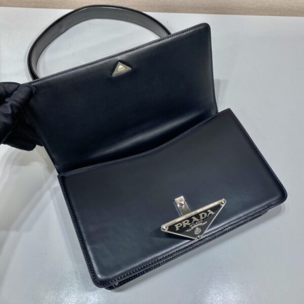 Prada Embl??me brushed-leather bag