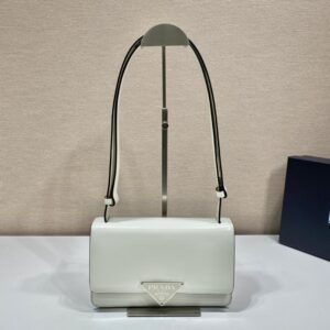 Prada Embl??me brushed-leather bag