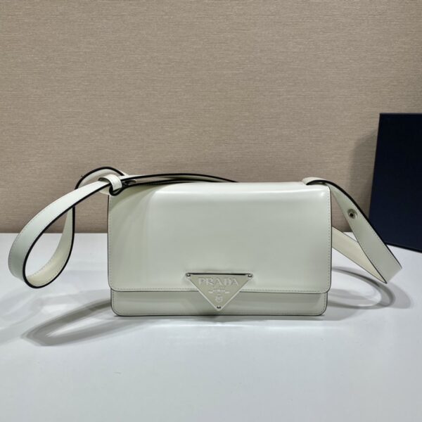 Prada Embl??me brushed-leather bag