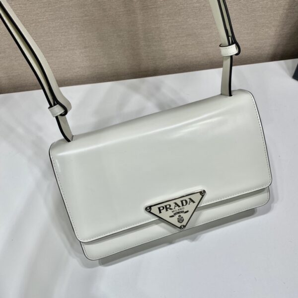 Prada Embl??me brushed-leather bag