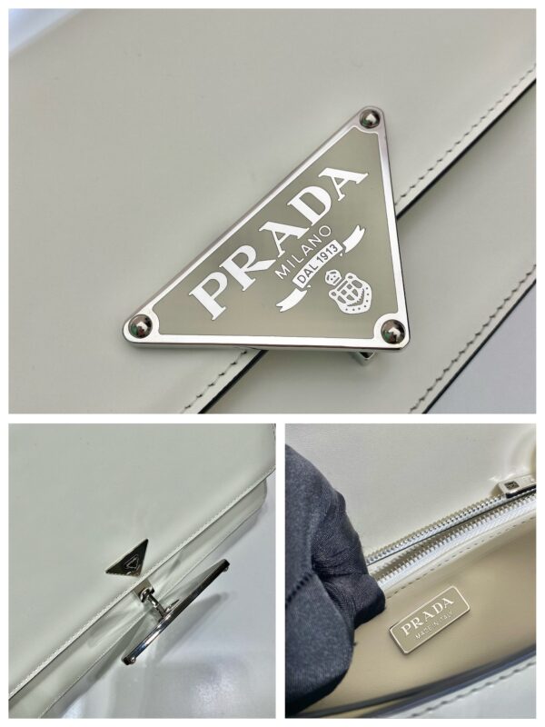 Prada Embl??me brushed-leather bag