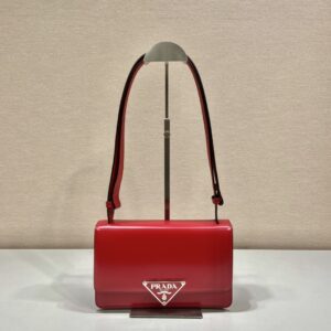 Prada Embl??me brushed-leather bag