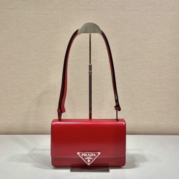 Prada Embl??me brushed-leather bag