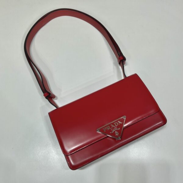 Prada Embl??me brushed-leather bag