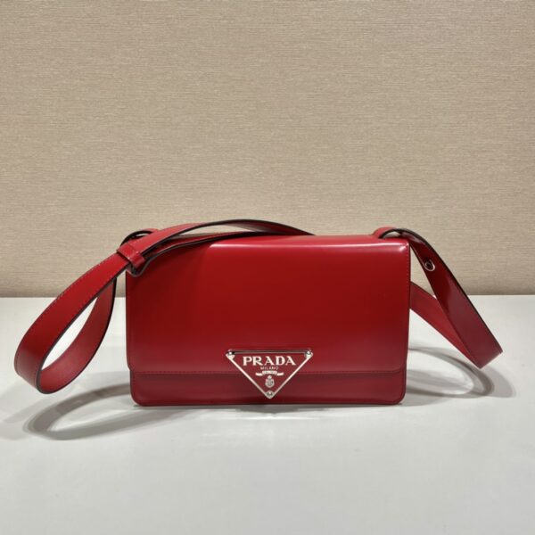 Prada Embl??me brushed-leather bag