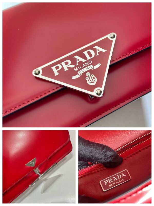 Prada Embl??me brushed-leather bag