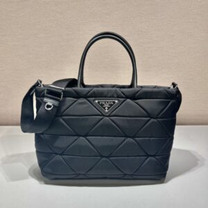 Prada  Black Re-nylon Medium Padded Tote