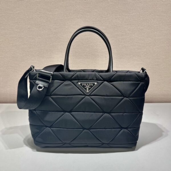Prada  Black Re-nylon Medium Padded Tote