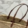 Prada Woven Palm And Leather Tote