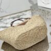 Prada Woven Palm And Leather Tote
